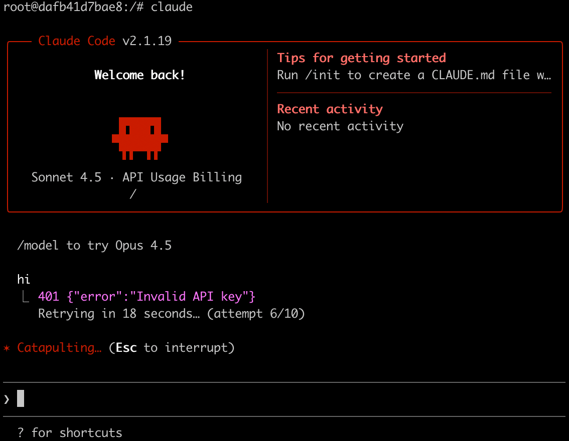 401 Invalid API key