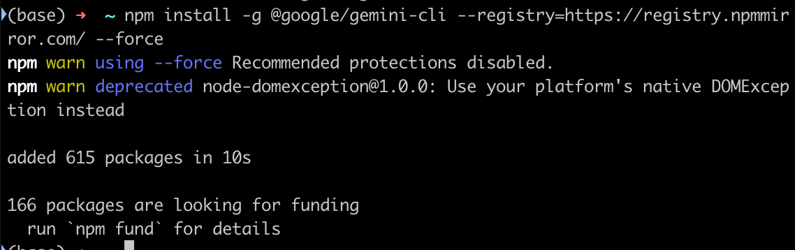 macOS 安装 Gemini CLI