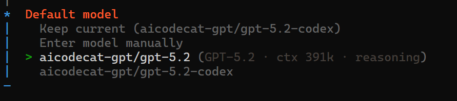 选择 gpt-5.2 模型